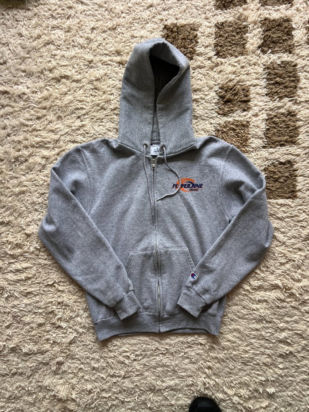 Champion Pepperdine Waves Full Zip Hoodie Grey S